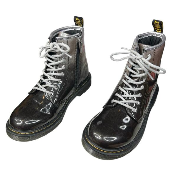Dr. Martens Unisex Gradient Glitter Grey Black Combat Boot Size M 4 W 5 - Picture 6 of 10